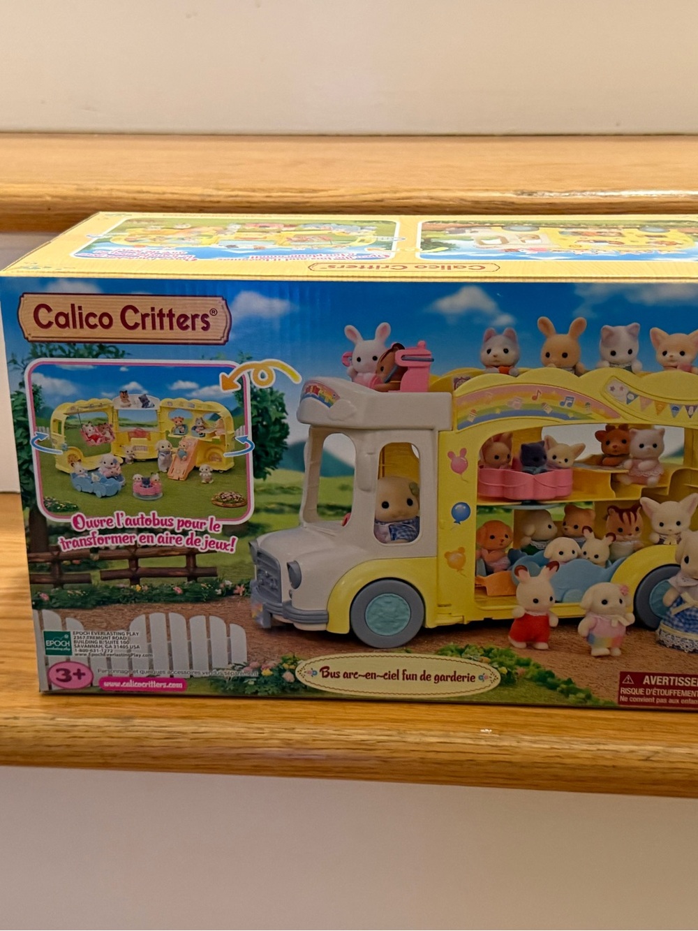 Nwt Epoch Calico Critters NEW Sunshine Nursery Bus Complete Sylvanian Families